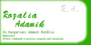 rozalia adamik business card