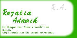 rozalia adamik business card